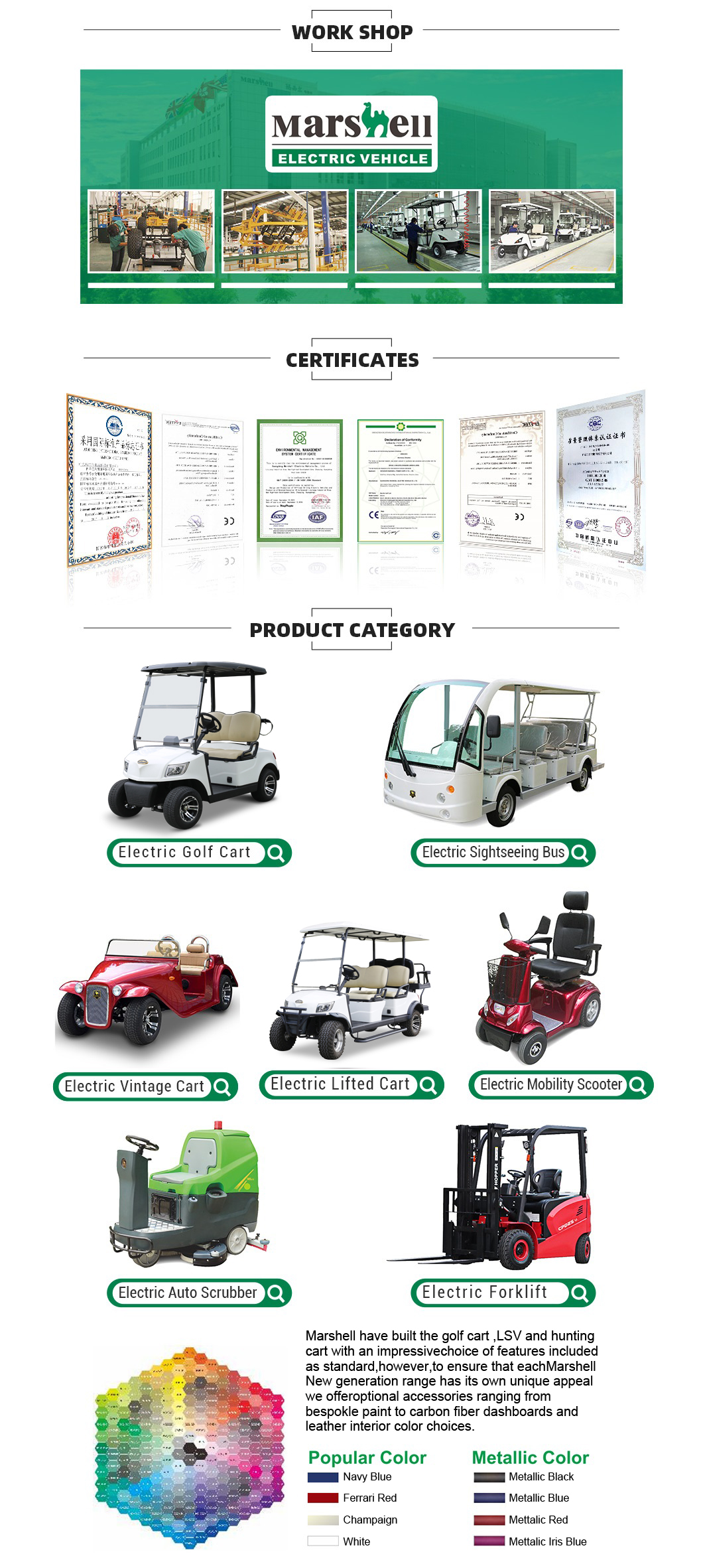 Marshell Golf Cart DG-M2 Golf Cart with CE